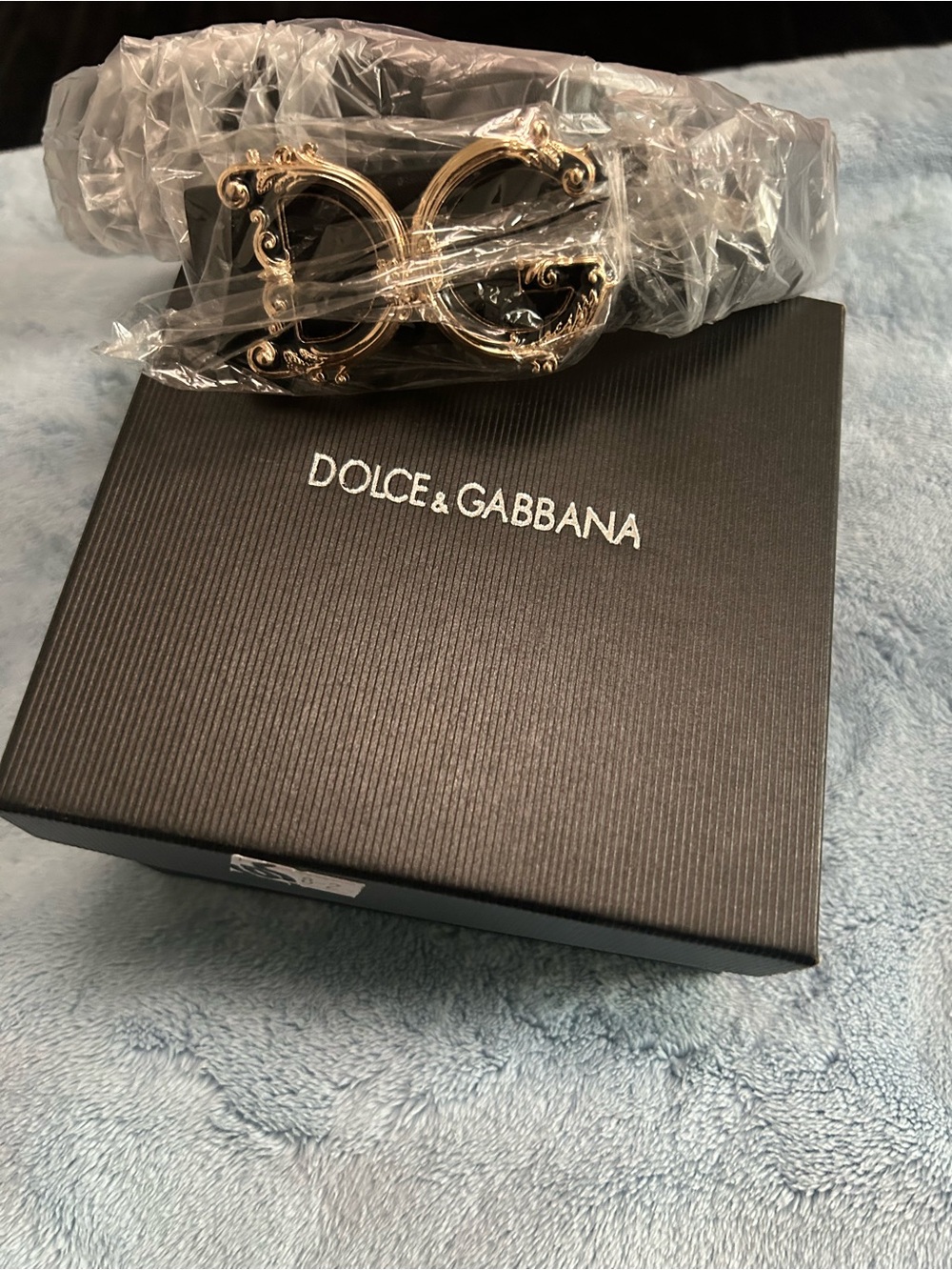 Dolce & Gabbana Black Leather Belt with Gold Double D Buckle